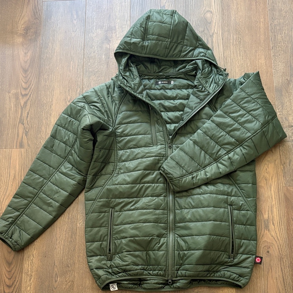 Olive Green Quilted Hooded Puffer Jacket